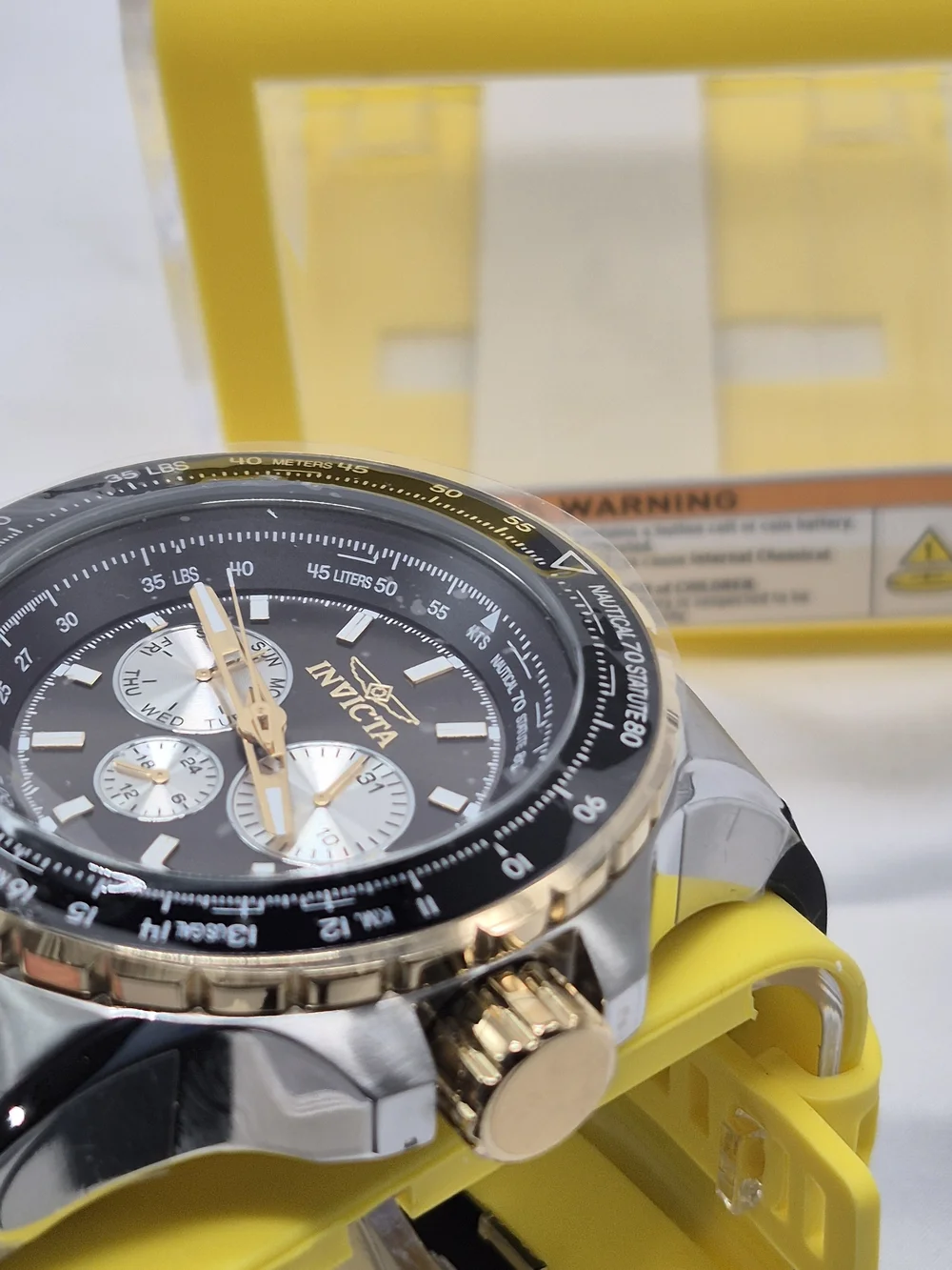 Invicta Men's Black and Gold Chronograph Watch